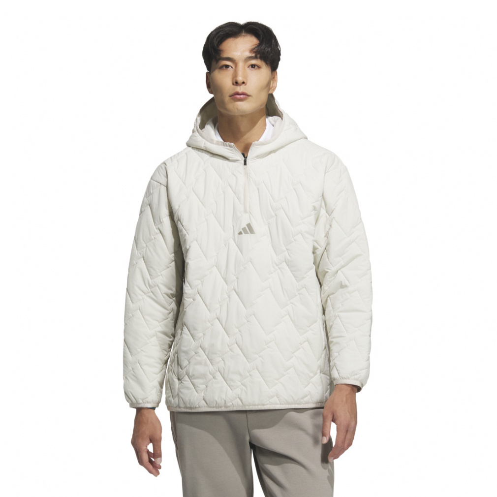 adidas Men's Golf Wear Beyond The Course Quilt Half Zip Hooded Jacket JUW86