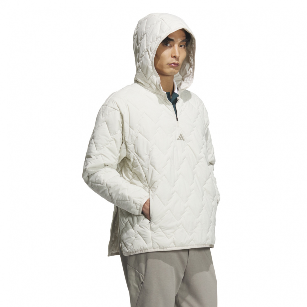 adidas Men's Golf Wear Beyond The Course Quilt Half Zip Hooded Jacket JUW86