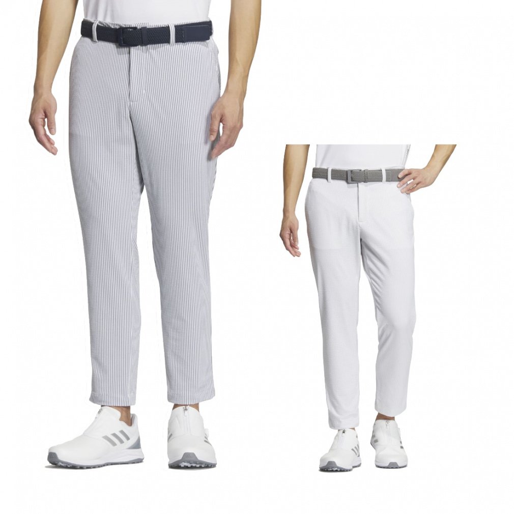 adidas Men's Golf Wear 4-way Stretch Seersucker Ankle Pants IKK86