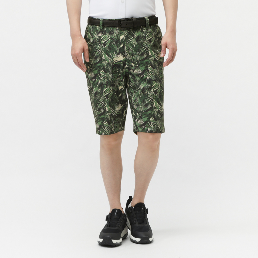 TIGORA Men's Golf Wear Heat Shield UV Cut Mini Herringbone Print Pattern Short Pants TR-1P1175SP