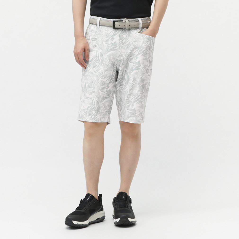 TIGORA Men's Golf Wear Heat Shield UV Cut Mini Herringbone Print Pattern Short Pants TR-1P1175SP