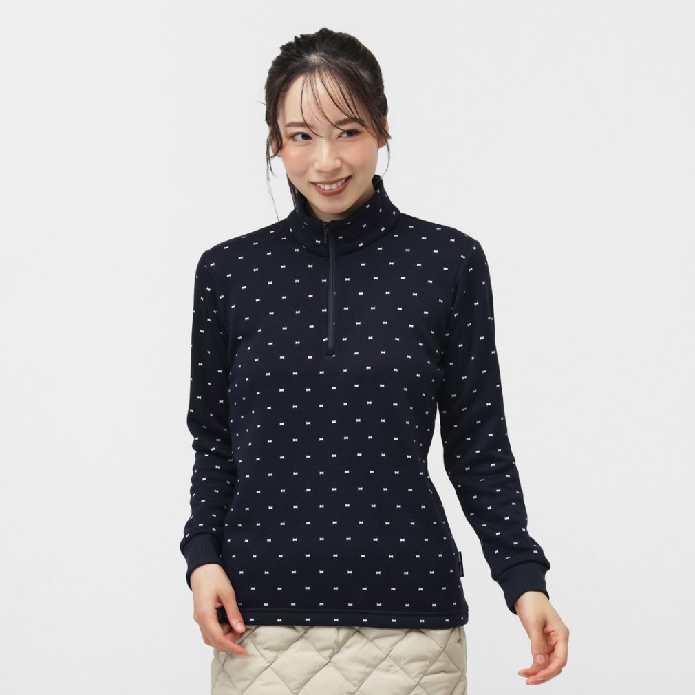 TIGORA Ladies' Golf Wear +5℃ iHEAT Patterned Half Zip Shirt TR-1L2535Z-HNV