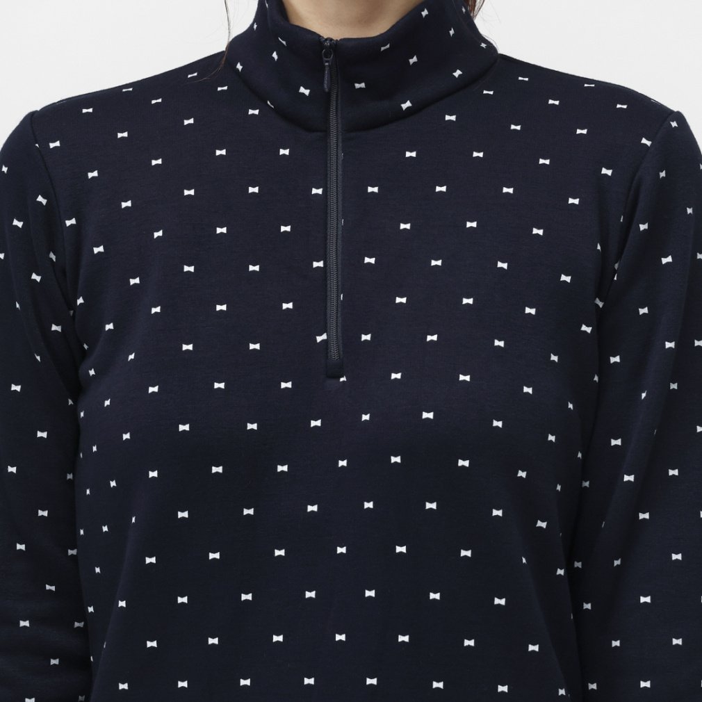 TIGORA Ladies' Golf Wear +5℃ iHEAT Patterned Half Zip Shirt TR-1L2535Z-HNV