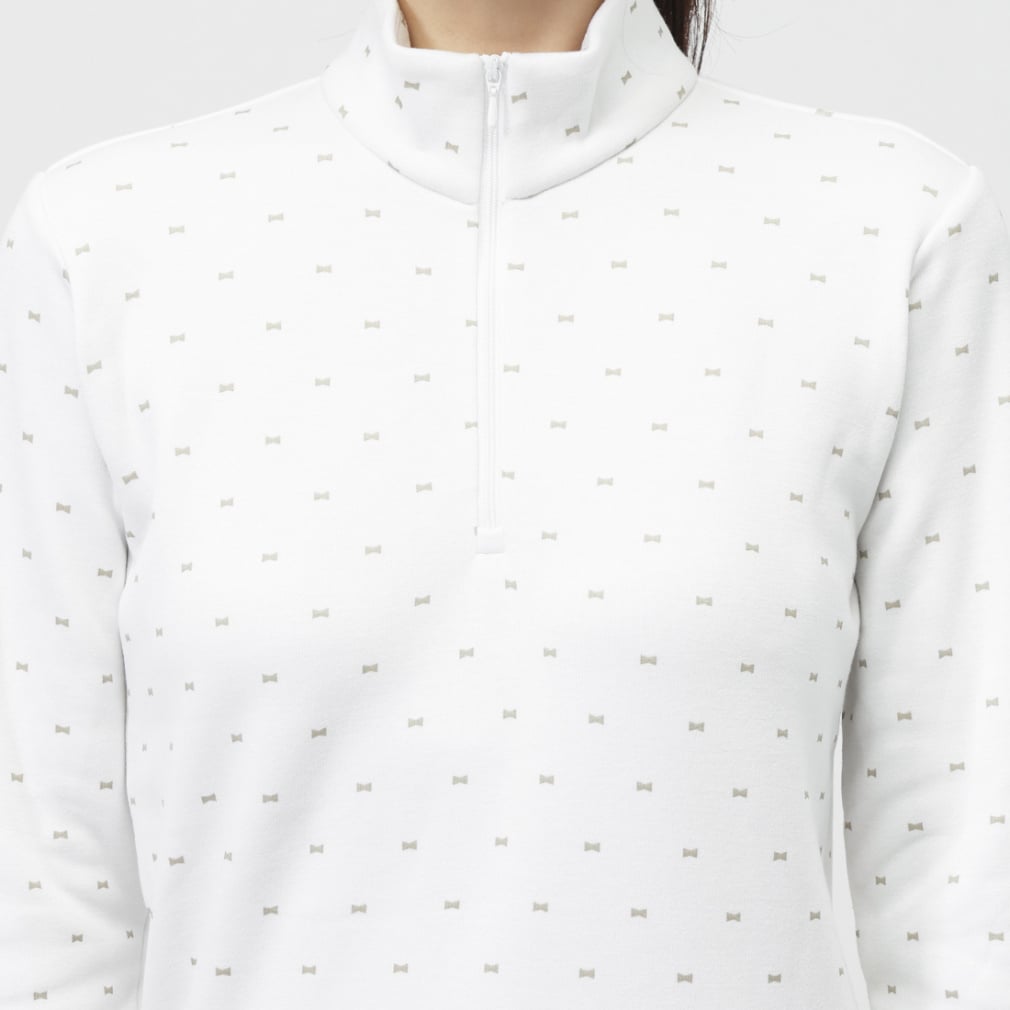 TIGORA Ladies' Golf Wear +5°C iHEAT Patterned Half-Zip Shirt TR-1L2535Z-HWH