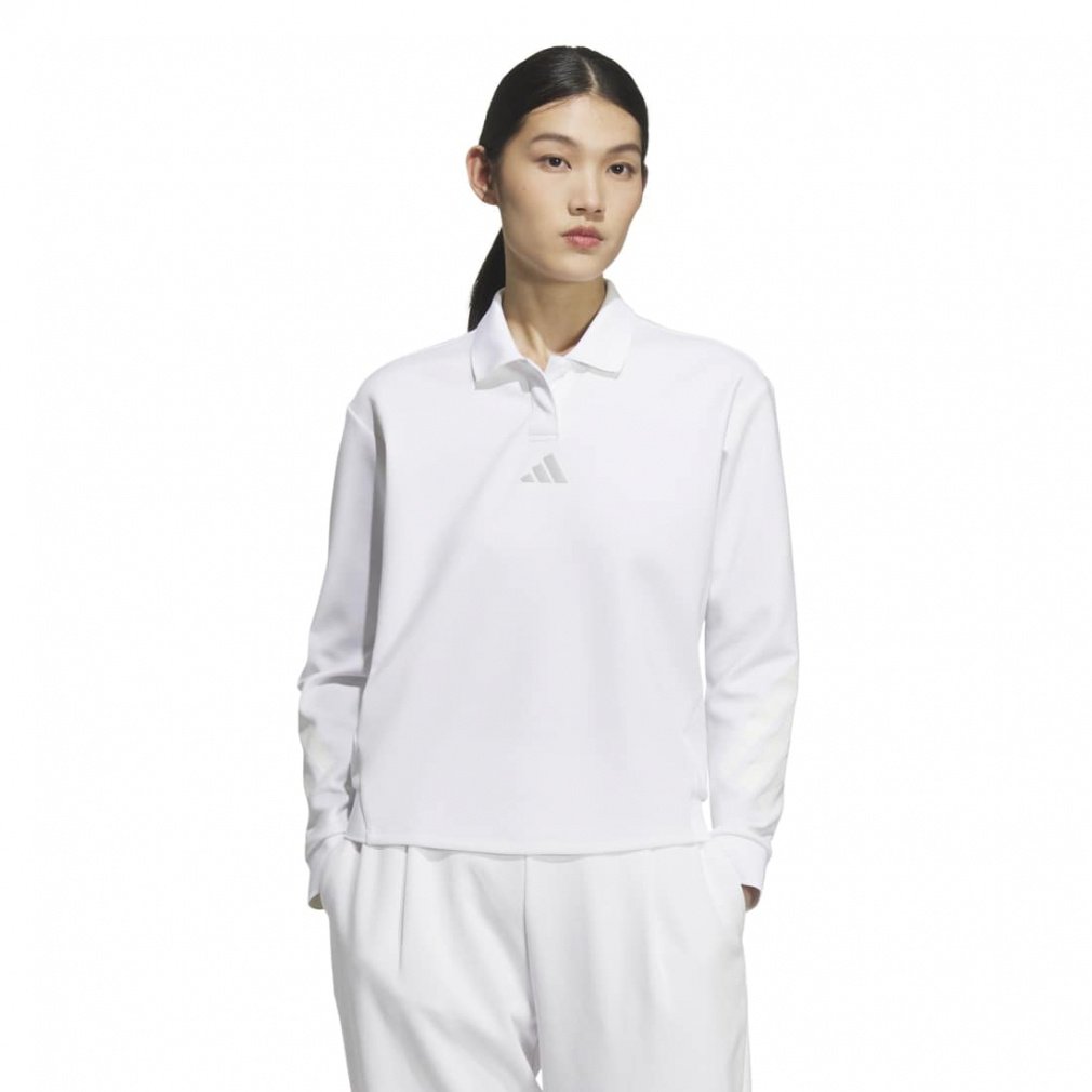 adidas Women's Golf Apparel Beyond The Course Stretch Long Sleeve Polo Shirt JWJ89
