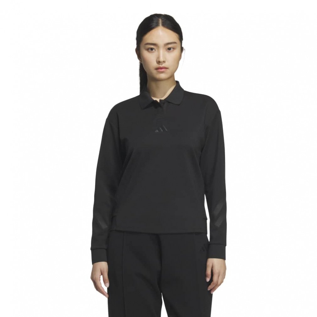 adidas Women's Golf Apparel Beyond The Course Stretch Long Sleeve Polo Shirt JWJ89