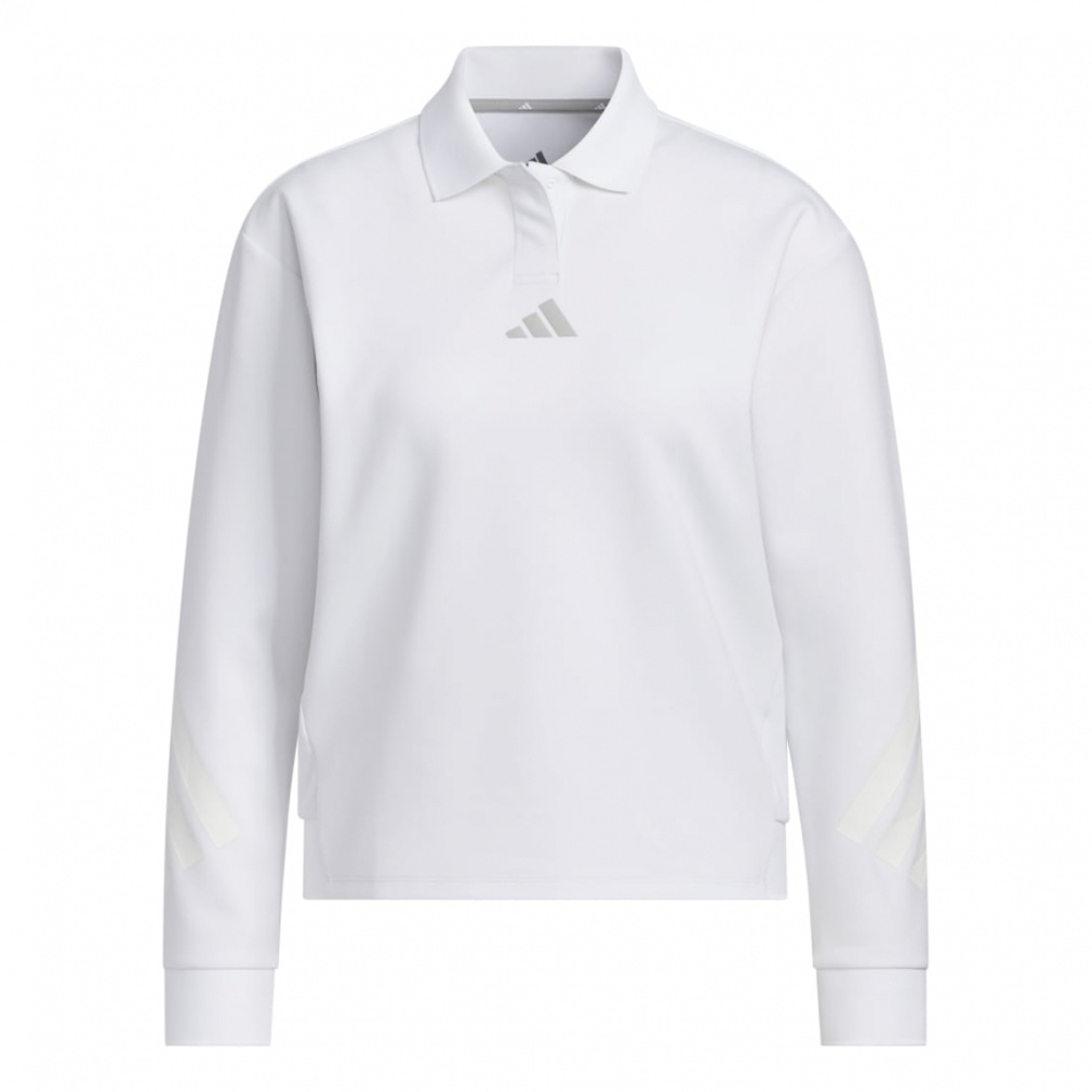 adidas Women's Golf Apparel Beyond The Course Stretch Long Sleeve Polo Shirt JWJ89