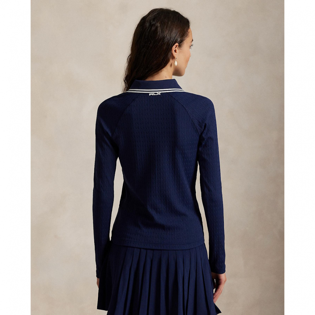 RALPH LAUREN Women's Golf Apparel Cable Quarter Zip Long Sleeve Polo Shirt FW25-2654