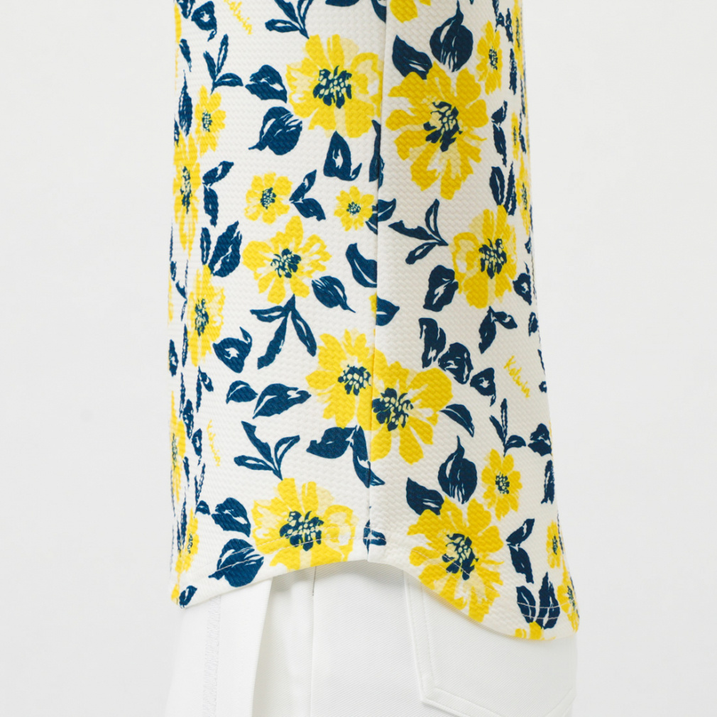 kolwin Women's Golf Apparel Floral Print Short Sleeve Half Zip Shirt KO-1H2005Z