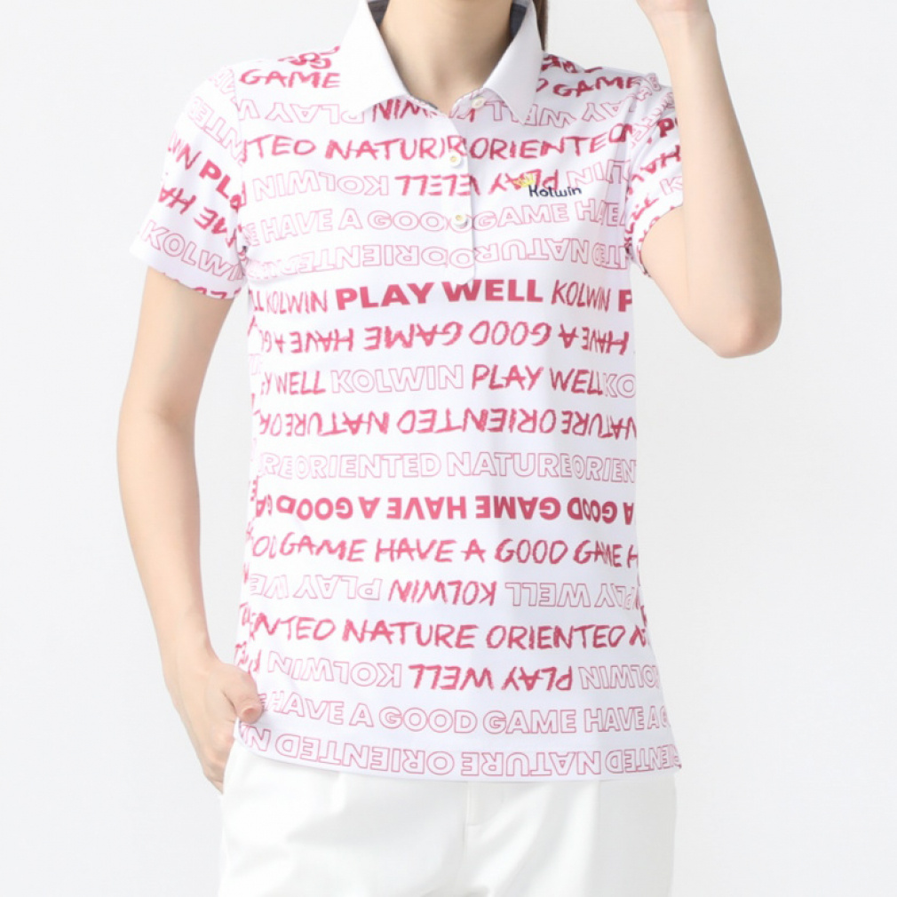kolwin Women's Golf Wear iCOOL Logo Print Polo Shirt KO-1H2034P-C