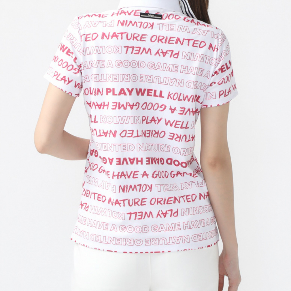 kolwin Women's Golf Wear iCOOL Logo Print Polo Shirt KO-1H2034P-C