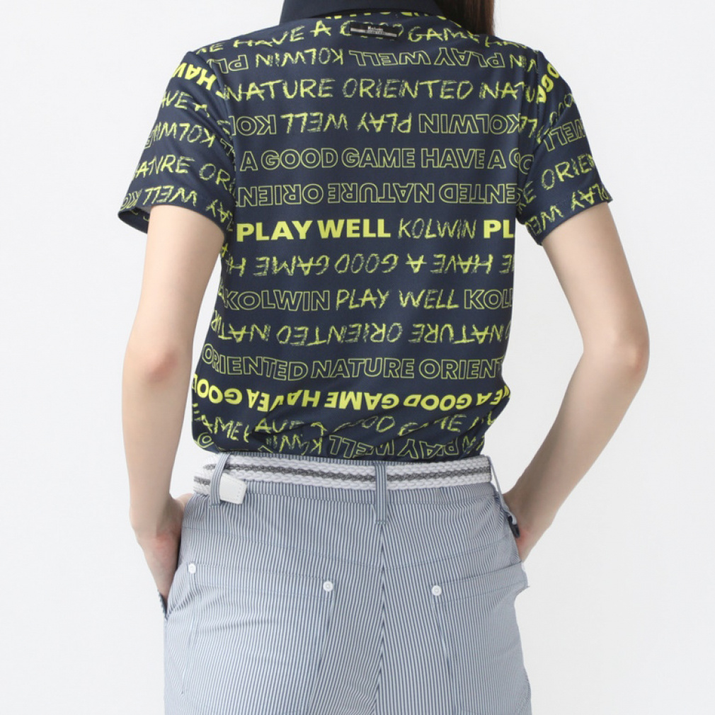 kolwin Women's Golf Wear iCOOL Logo Print Polo Shirt KO-1H2034P-C