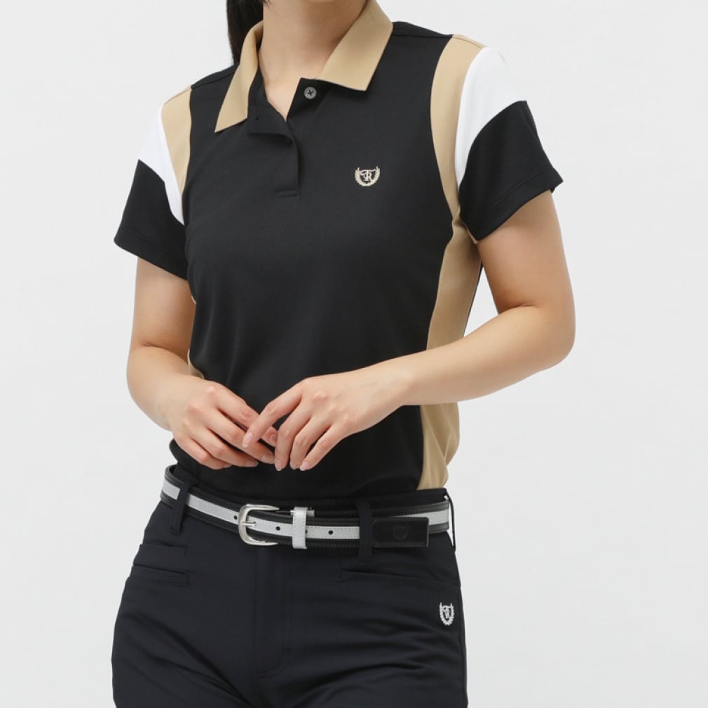 TIGORA Ladies' Golf Wear Heat Shielding UV Cut Pique Panel Short Sleeve Polo Shirt TR-1H2105P