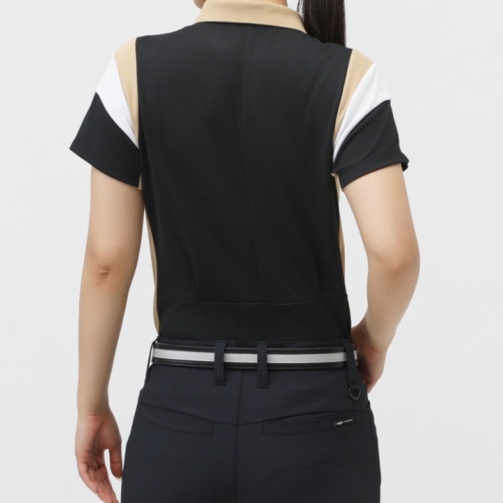 TIGORA Ladies' Golf Wear Heat Shielding UV Cut Pique Panel Short Sleeve Polo Shirt TR-1H2105P
