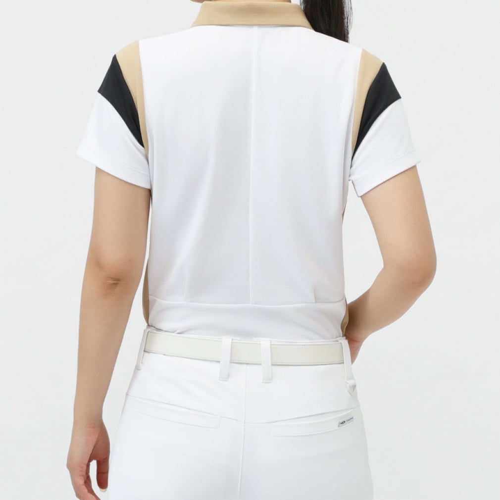 TIGORA Ladies' Golf Wear Heat Shielding UV Cut Pique Panel Short Sleeve Polo Shirt TR-1H2105P