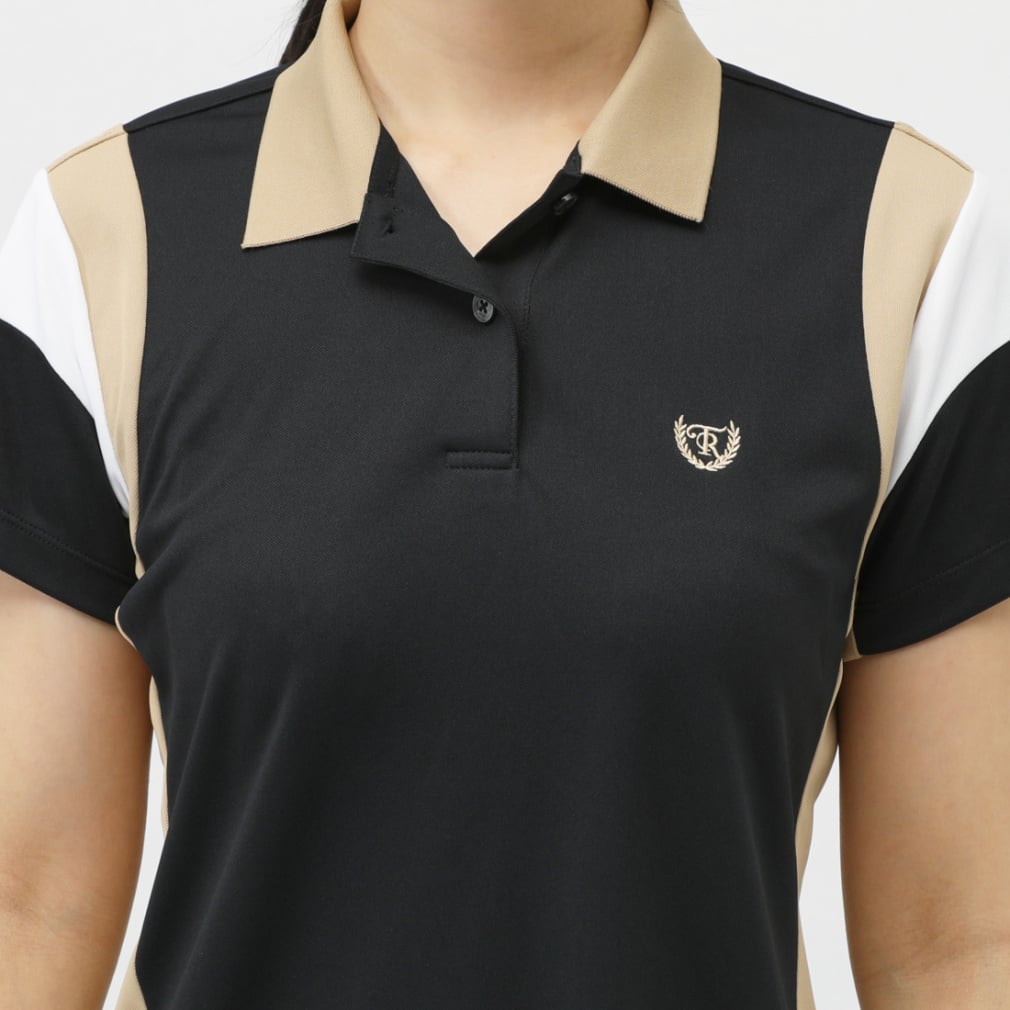 TIGORA Ladies' Golf Wear Heat Shielding UV Cut Pique Panel Short Sleeve Polo Shirt TR-1H2105P
