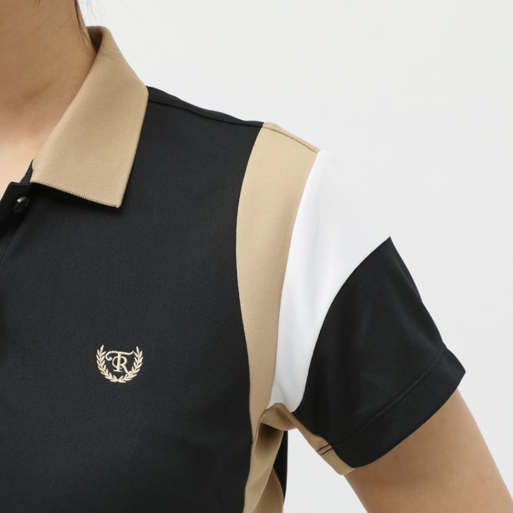 TIGORA Ladies' Golf Wear Heat Shielding UV Cut Pique Panel Short Sleeve Polo Shirt TR-1H2105P