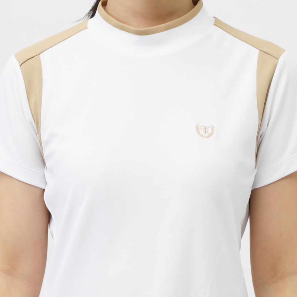 TIGORA Ladies' Golf Wear Heat Shielding UV Cut Pique Panel Short Sleeve Mock Shirt TR-1H2115H