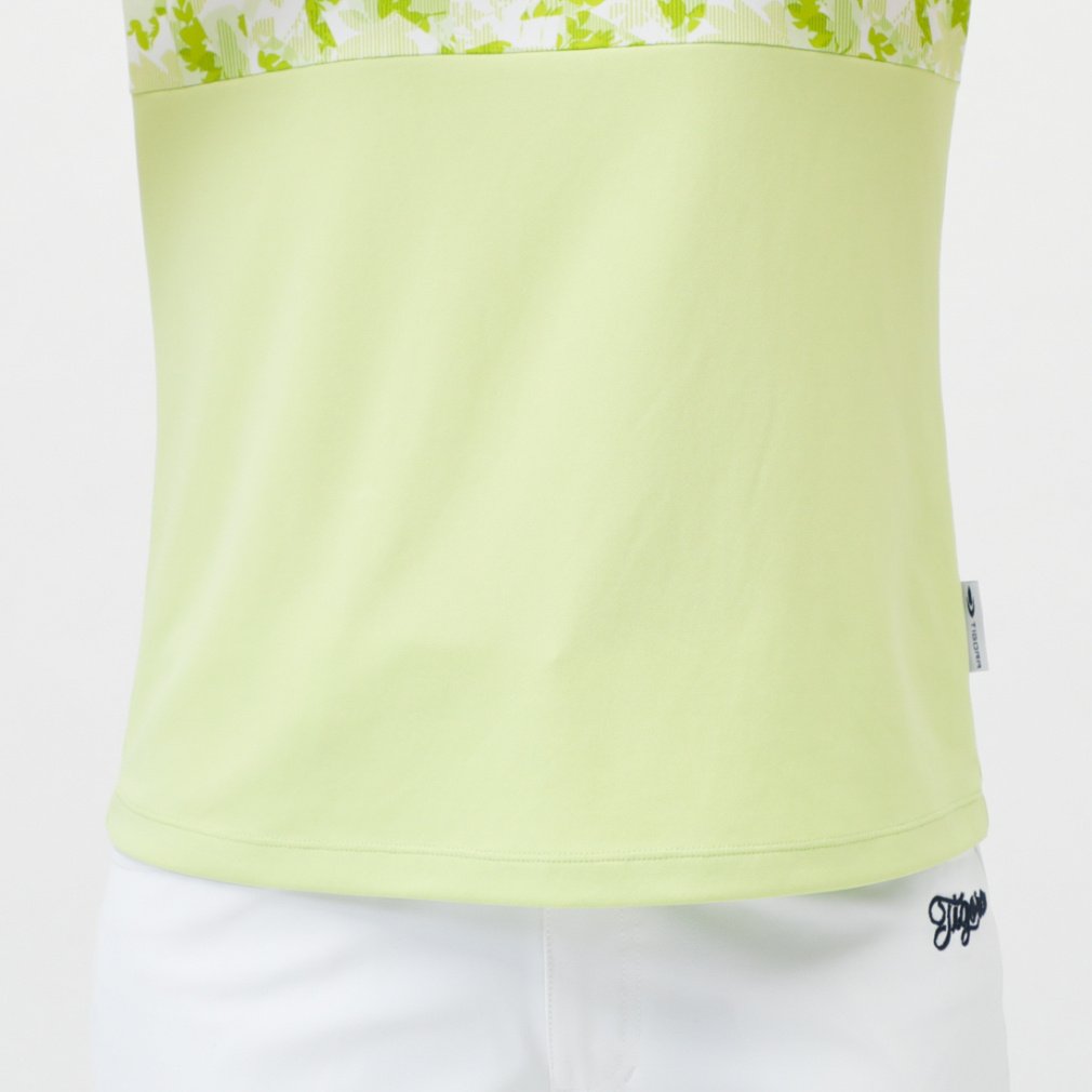 TIGORA Ladies' Golf Wear Heat Shielding UV Cut Pique Pattern Panel Short Sleeve Mock Shirt TR-1H2135H