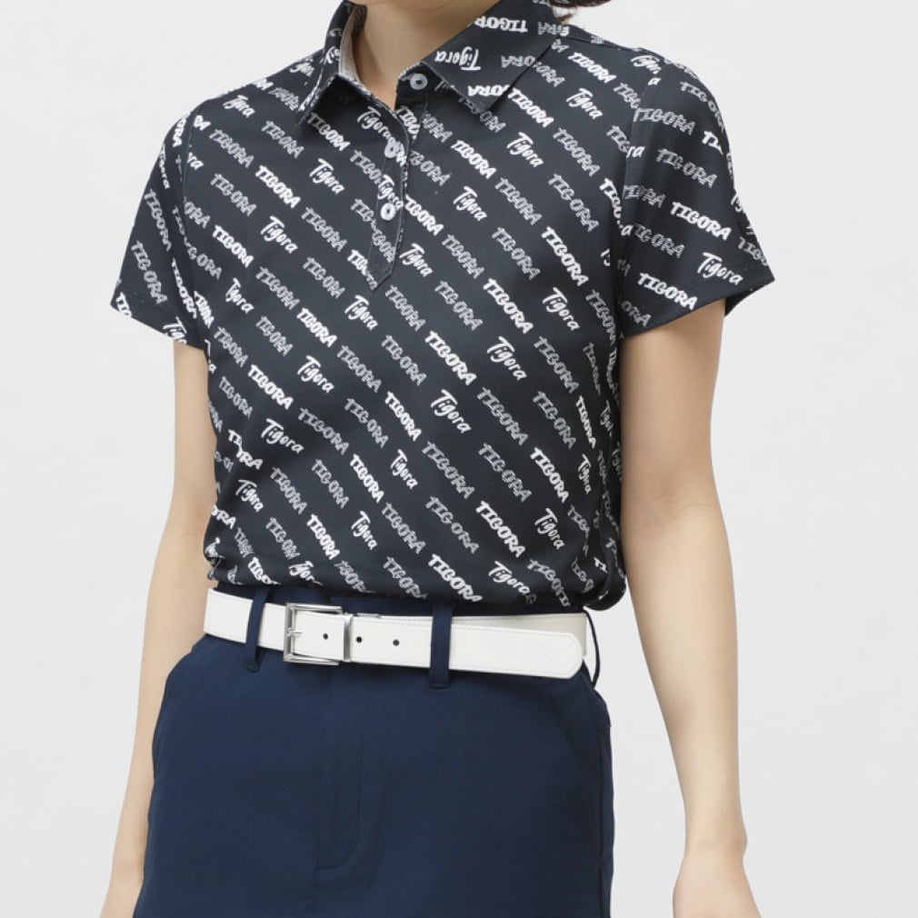 TIGORA Women's Golf Apparel iCOOL Heat Shielding UV Patterned Polo Shirt TR-1H2025P-C