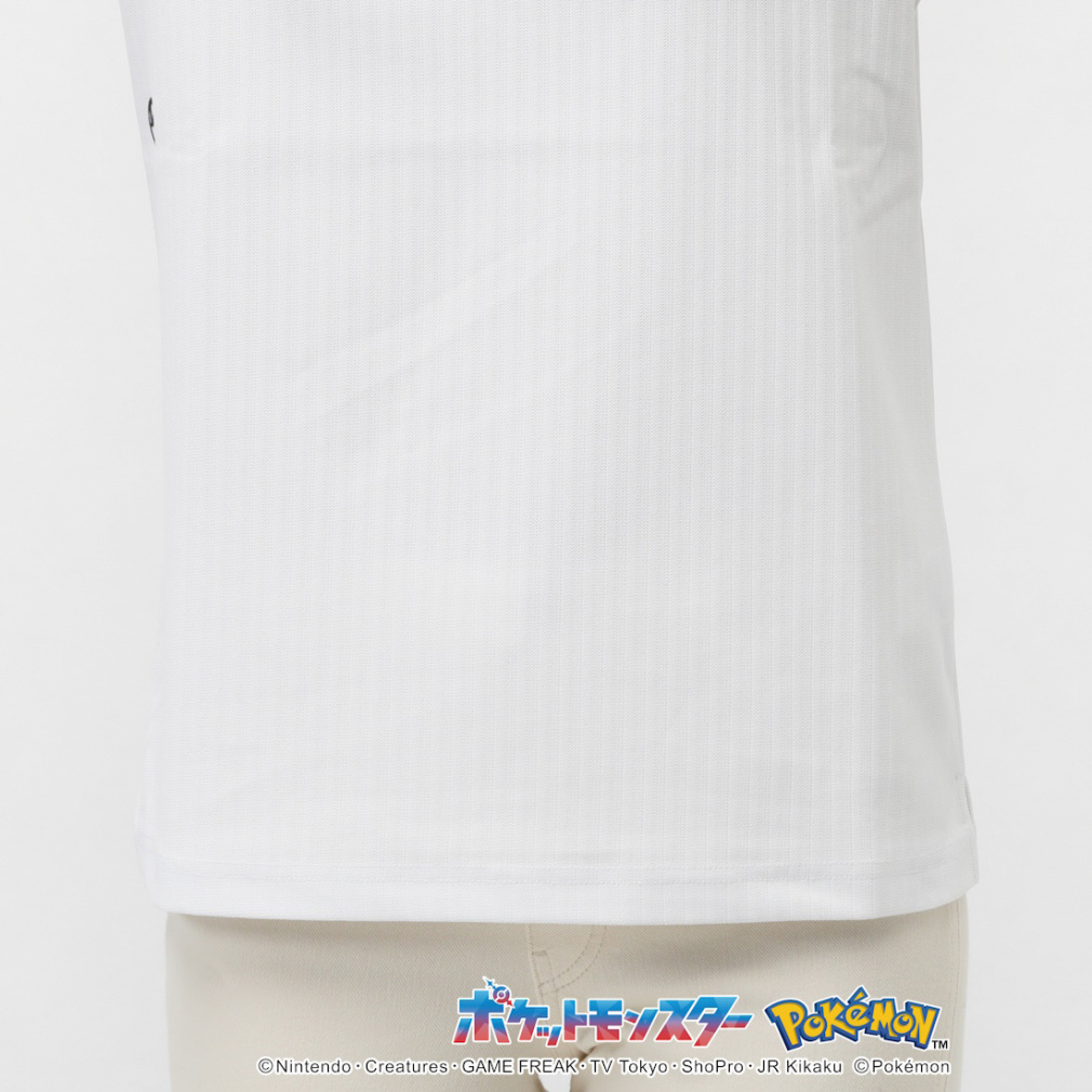 PEARLY GATES Women's Golf Apparel [Pokemon] (Pikachu, Slowpoke, Snorlax, Psyduck) Reverse Pique Stripe Style Short Sleeve Polo Shirt 0555160334