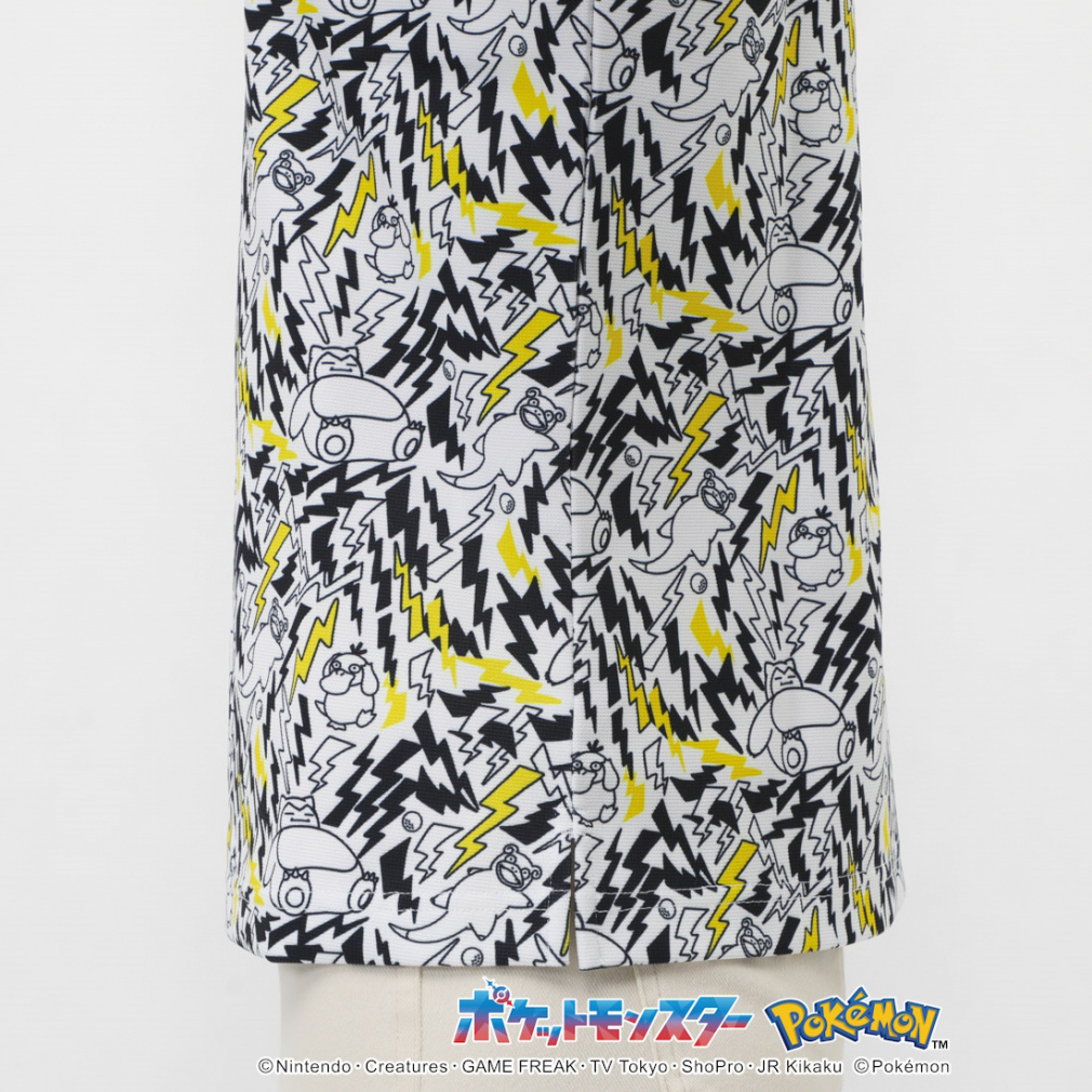 PEARLY GATES Women's Golf Apparel [Pokemon] (Pikachu, Slowpoke, Snorlax, Psyduck) All-Over Print Short Sleeve Polo Shirt 0555160336