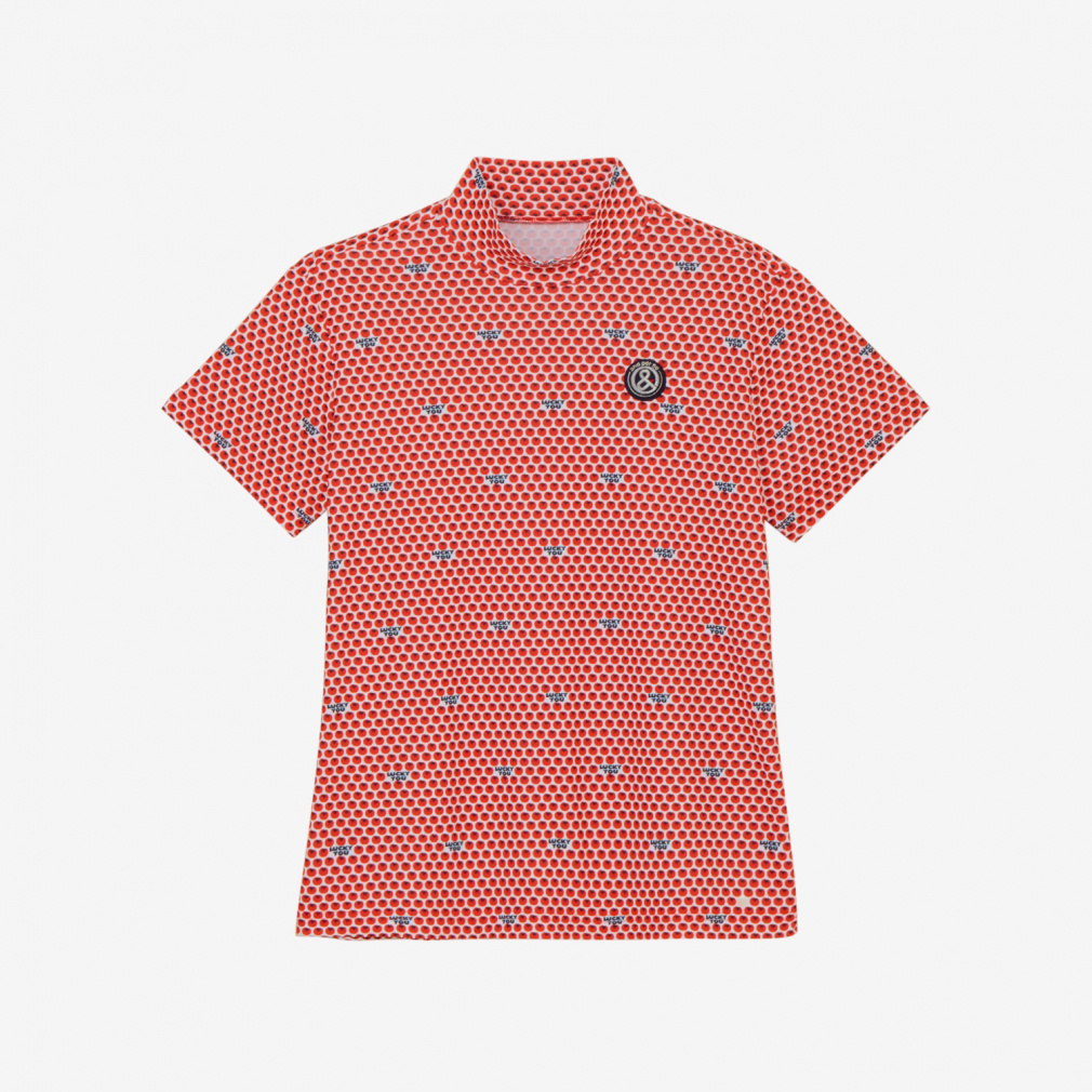 and per se Women's Golf Apparel COOL is COOL Printed Short Sleeve Mock Neck Shirt AFS9556X1