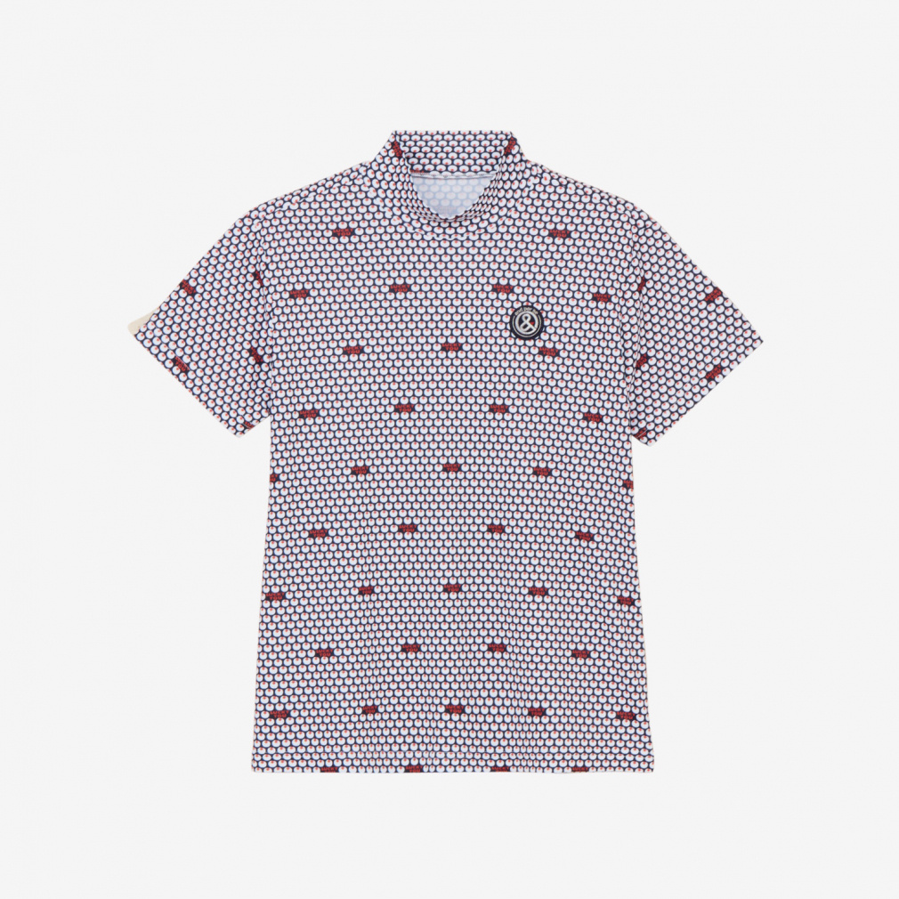 and per se Women's Golf Apparel COOL is COOL Printed Short Sleeve Mock Neck Shirt AFS9556X1