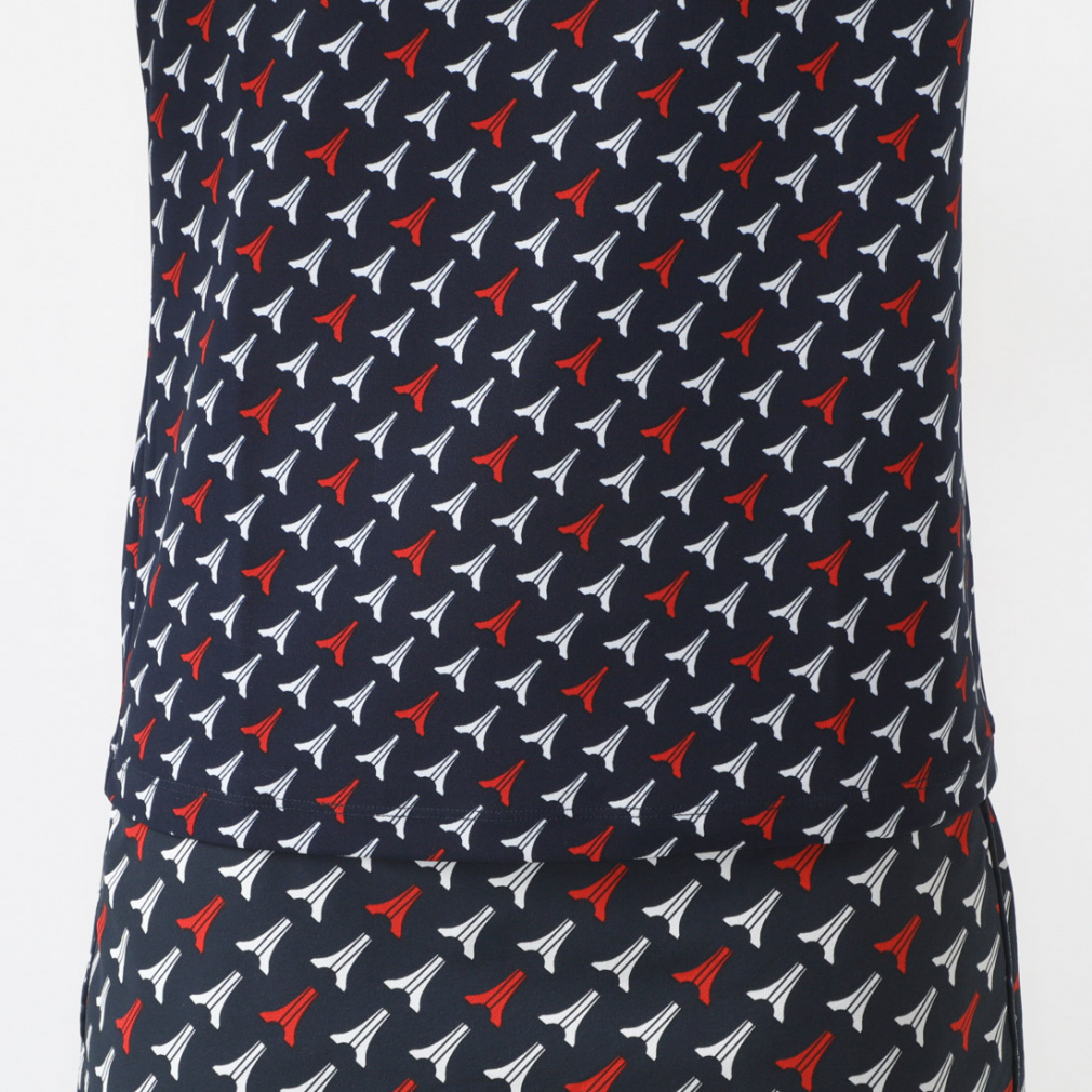 le coq sportif golf Women's Golf Wear [Stretch Forcer] Eiffel Pattern Mock Neck Shirt QGWXJA05