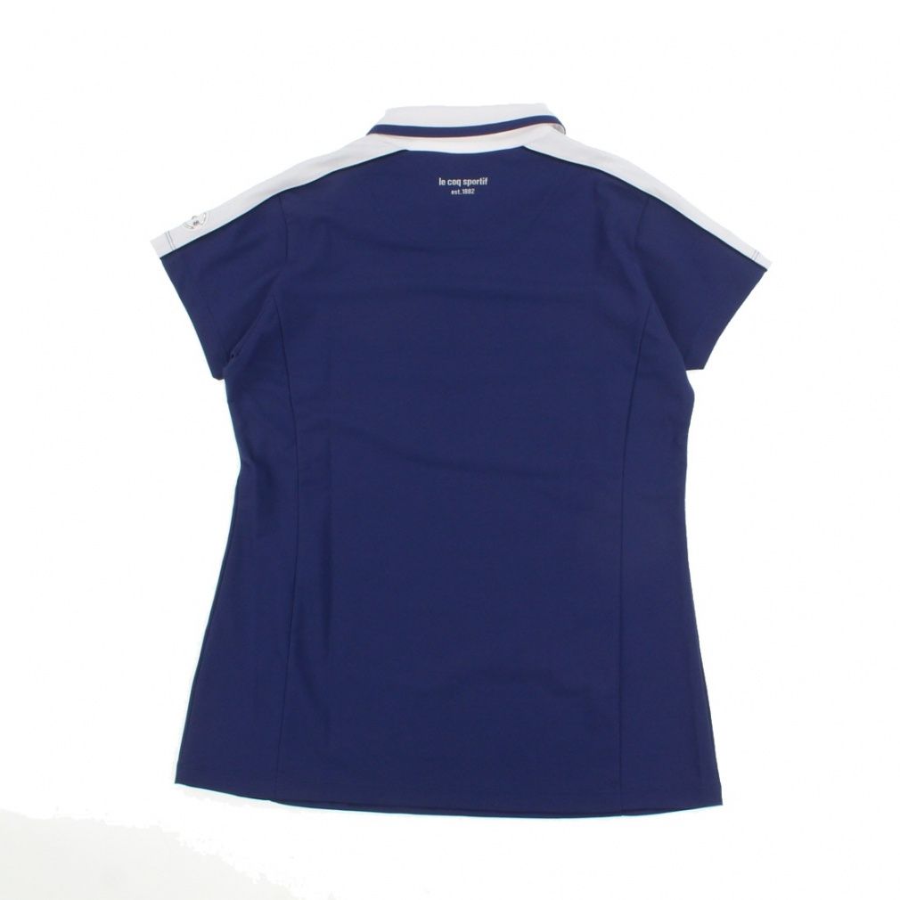 le coq sportif golf Women's Golf Wear [RIJOUME] High Neck Modified Collar Short Sleeve Shirt / SUNSCREEN QGWXJA25