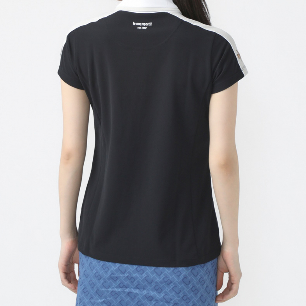 le coq sportif golf Women's Golf Wear [RIJOUME] High Neck Modified Collar Short Sleeve Shirt / SUNSCREEN QGWXJA25