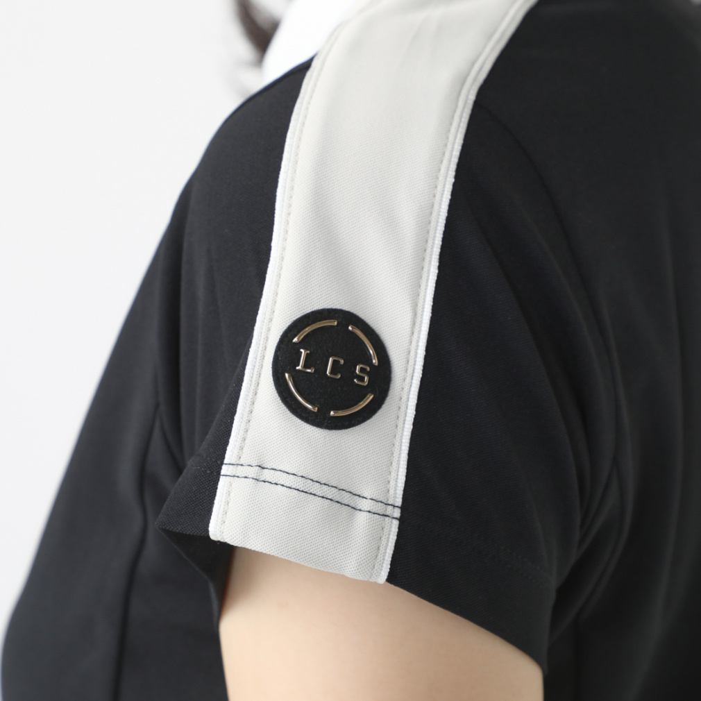 le coq sportif golf Women's Golf Wear [RIJOUME] High Neck Modified Collar Short Sleeve Shirt / SUNSCREEN QGWXJA25