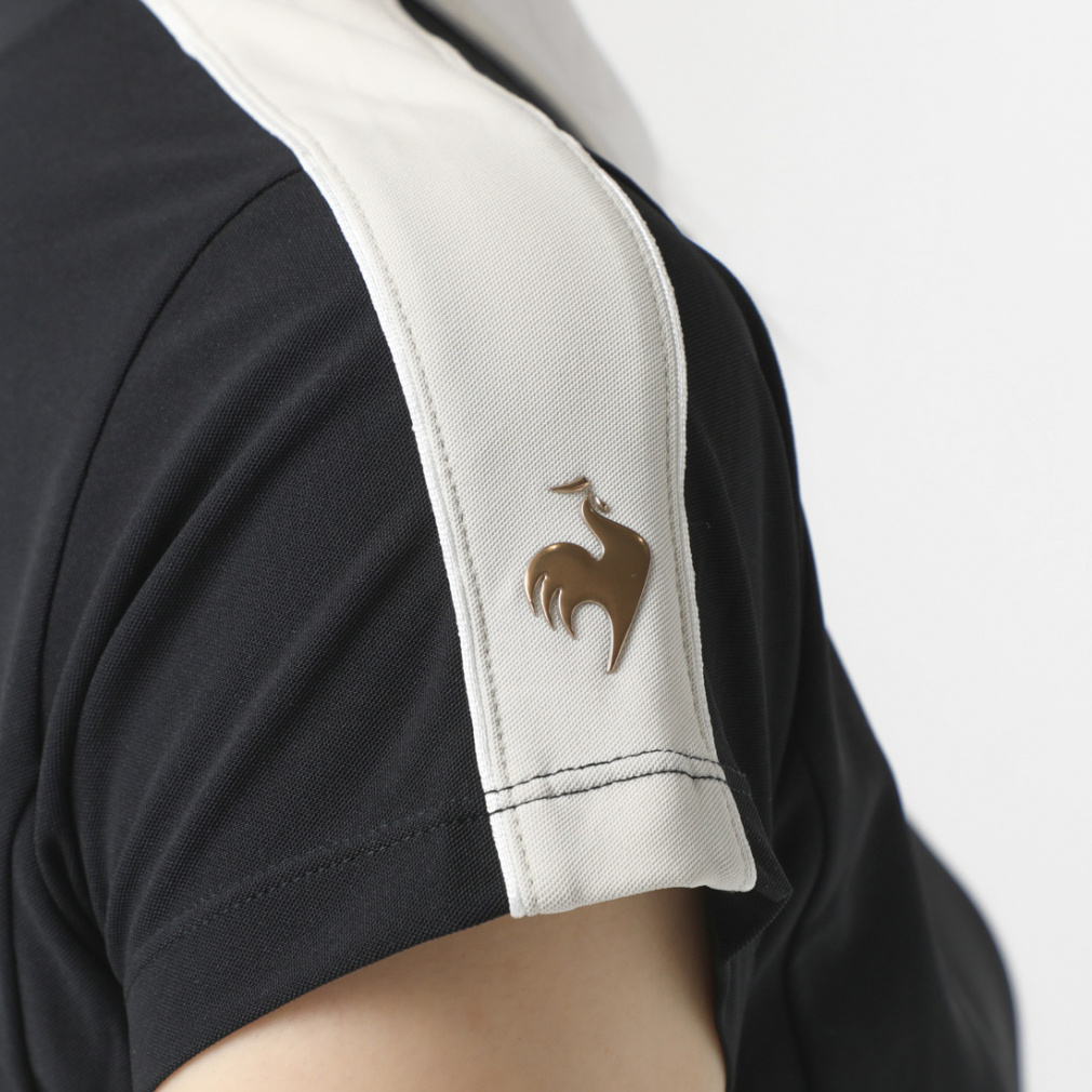 le coq sportif golf Women's Golf Wear [RIJOUME] High Neck Modified Collar Short Sleeve Shirt / SUNSCREEN QGWXJA25