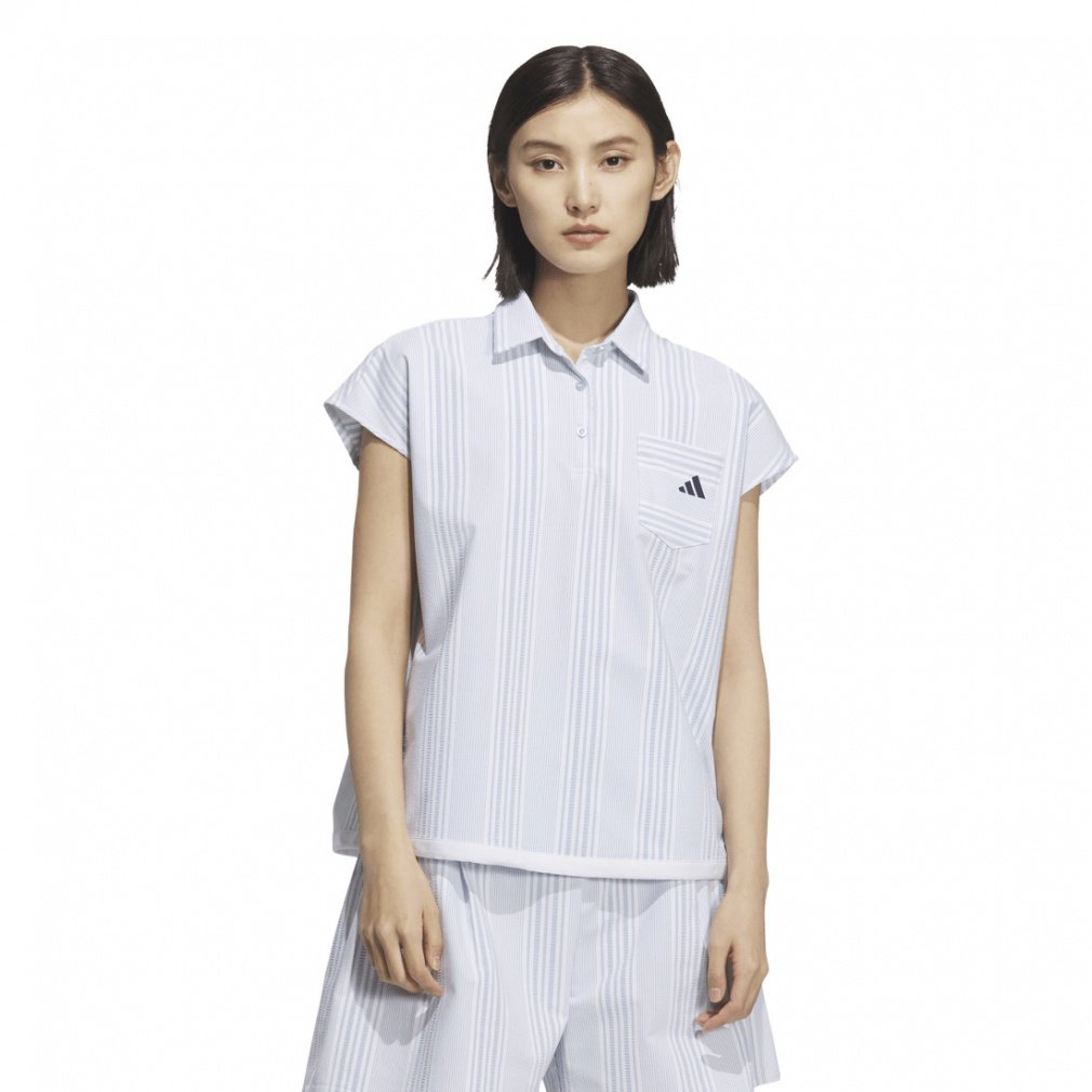 adidas Ladies' Golf Wear Seersucker French Sleeve Shirt KTI81