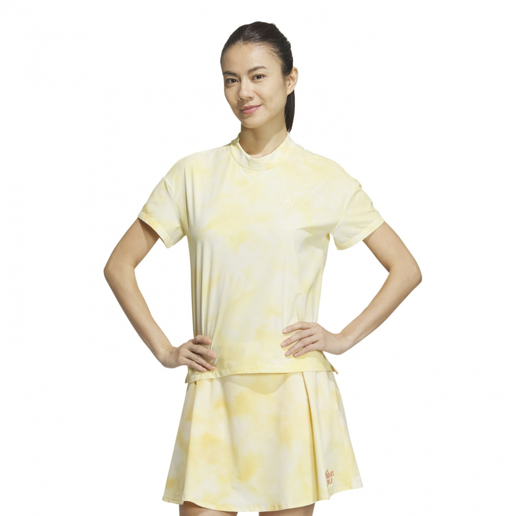 adidas Women's Golf Wear PLAYGREEN Tie-Dye Print Relaxed Shirt IKK57
