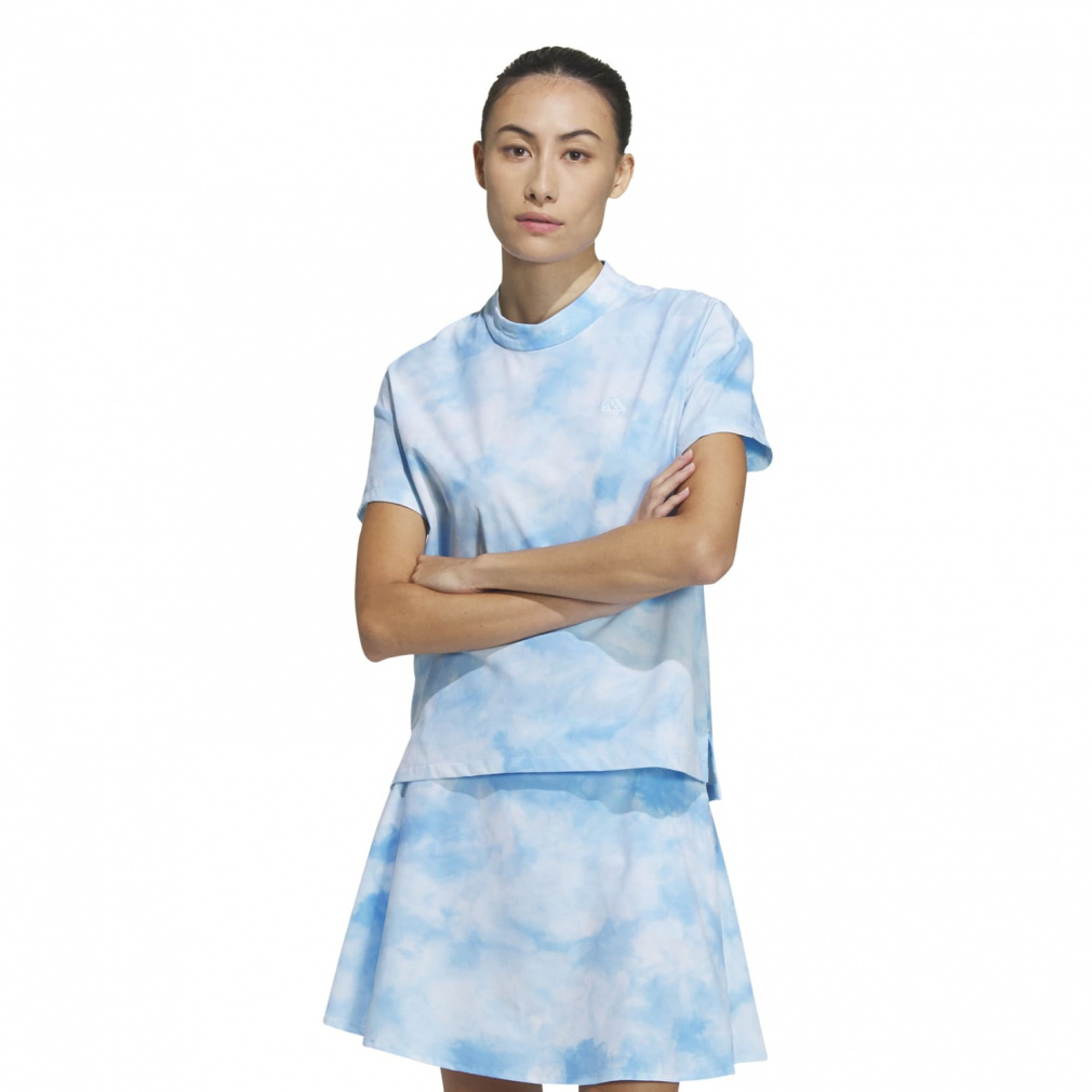 adidas Women's Golf Wear PLAYGREEN Tie-Dye Print Relaxed Shirt IKK57