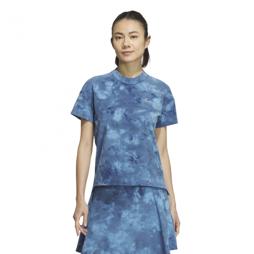 adidas Women's Golf Wear PLAYGREEN Tie-Dye Print Relaxed Shirt IKK57