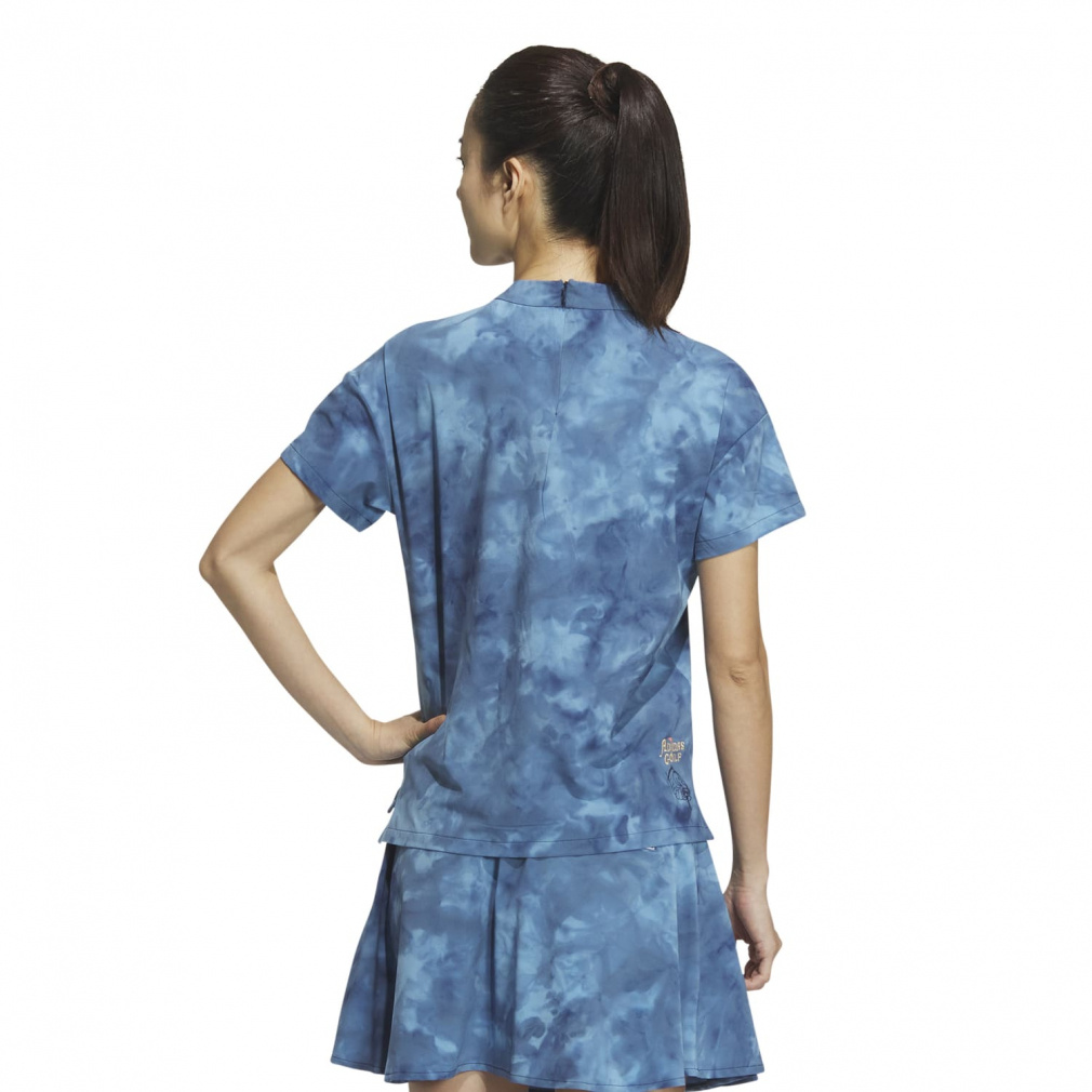 adidas Women's Golf Wear PLAYGREEN Tie-Dye Print Relaxed Shirt IKK57