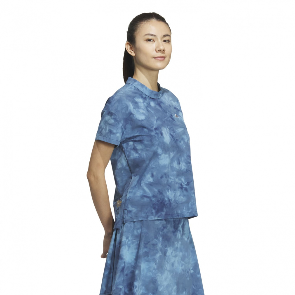 adidas Women's Golf Wear PLAYGREEN Tie-Dye Print Relaxed Shirt IKK57
