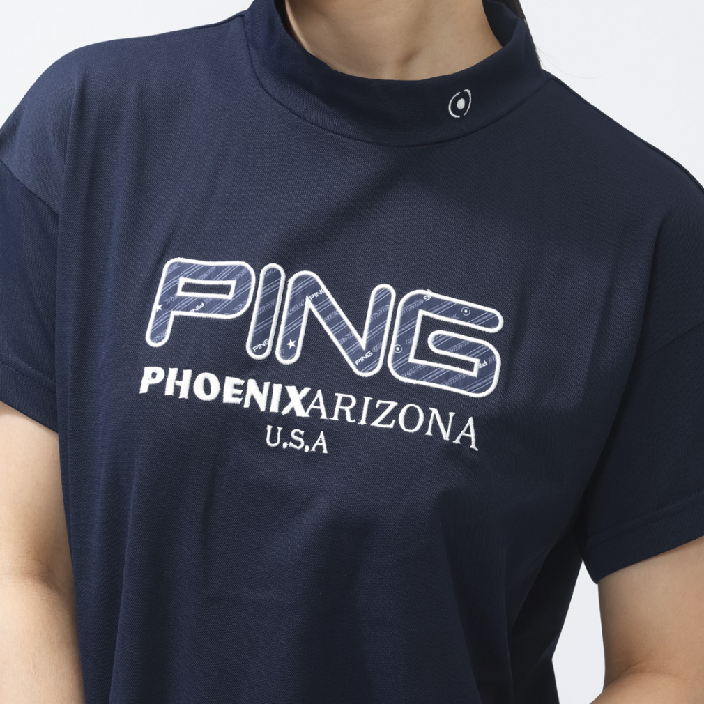 PING Women's Golf Apparel Applique Short Sleeve High Neck Shirt 6226167200