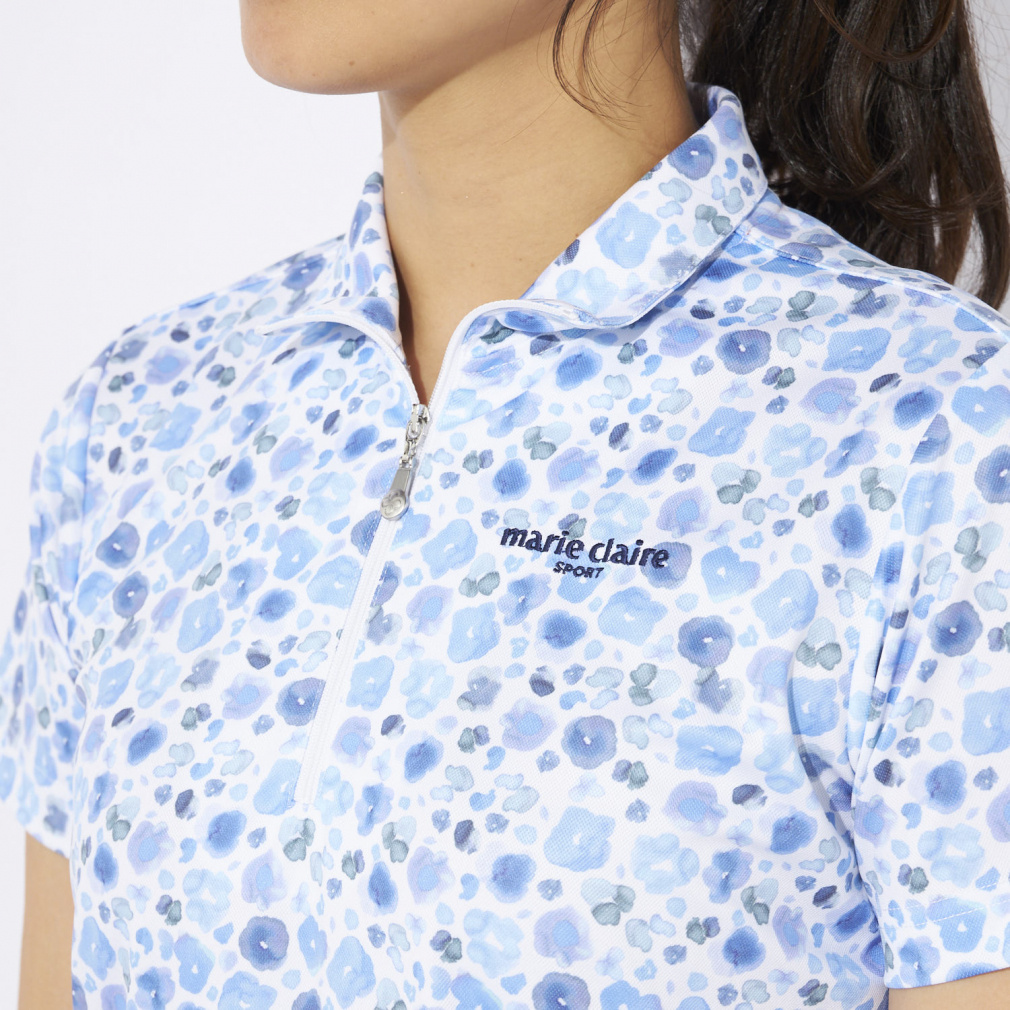 marie claire Women's Golf Wear Short Sleeve High Neck Shirt 714603