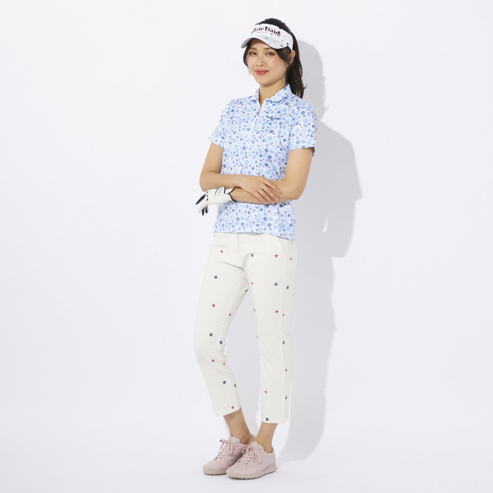 marie claire Women's Golf Wear Short Sleeve High Neck Shirt 714603