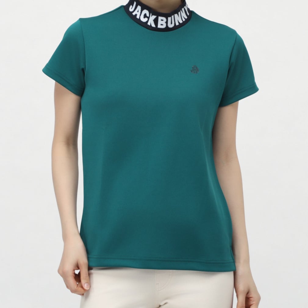 Jack Bunny Ladies' Golf Wear Double Face Pique S/S Mock Neck Shirt 2635167112