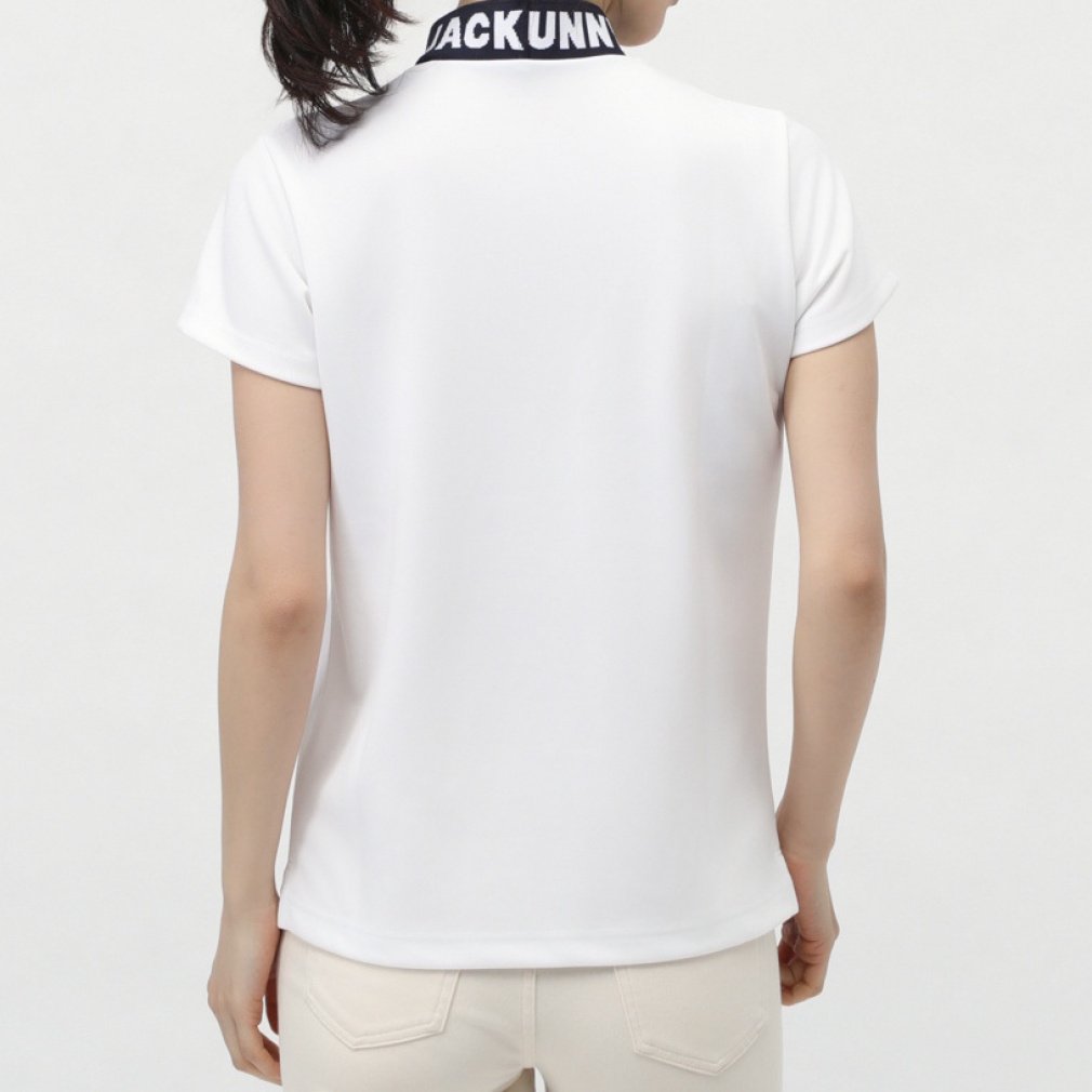 Jack Bunny Ladies' Golf Wear Double Face Pique S/S Mock Neck Shirt 2635167112