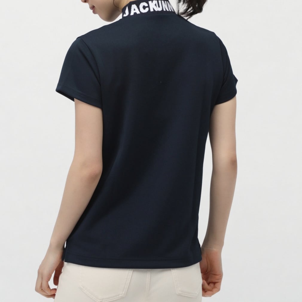 Jack Bunny Ladies' Golf Wear Double Face Pique S/S Mock Neck Shirt 2635167112