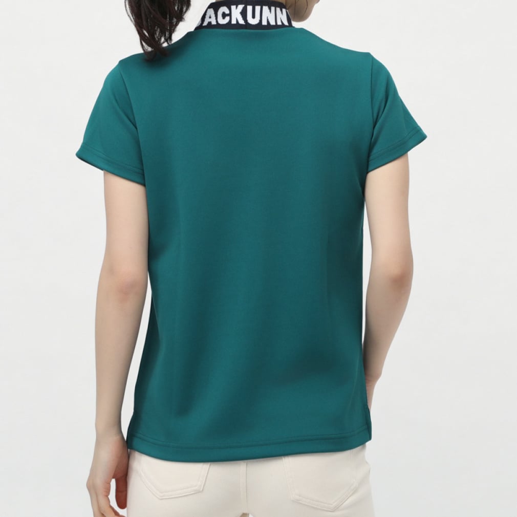 Jack Bunny Ladies' Golf Wear Double Face Pique S/S Mock Neck Shirt 2635167112