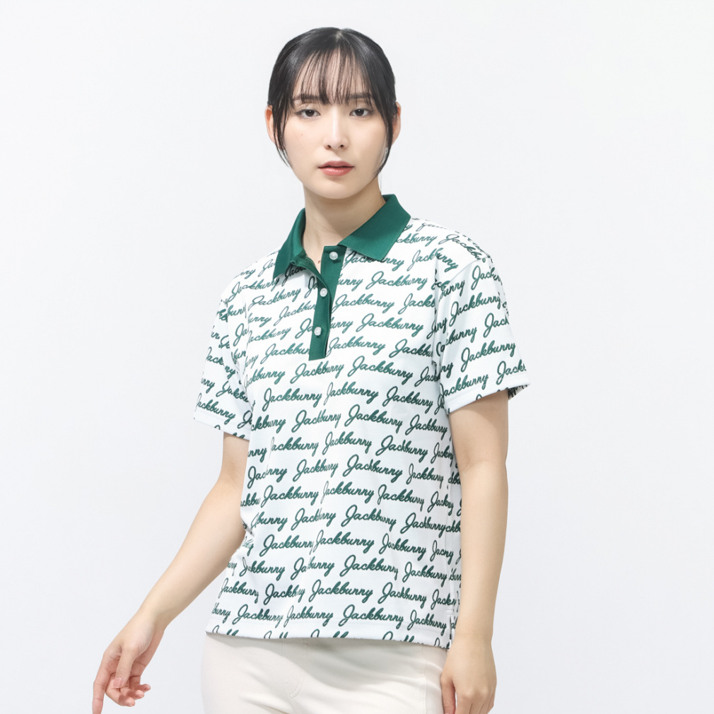 Jack Bunny Women's Golf Apparel Pe/Ny Logo Jacquard Short Sleeve Polo Shirt 2636160322
