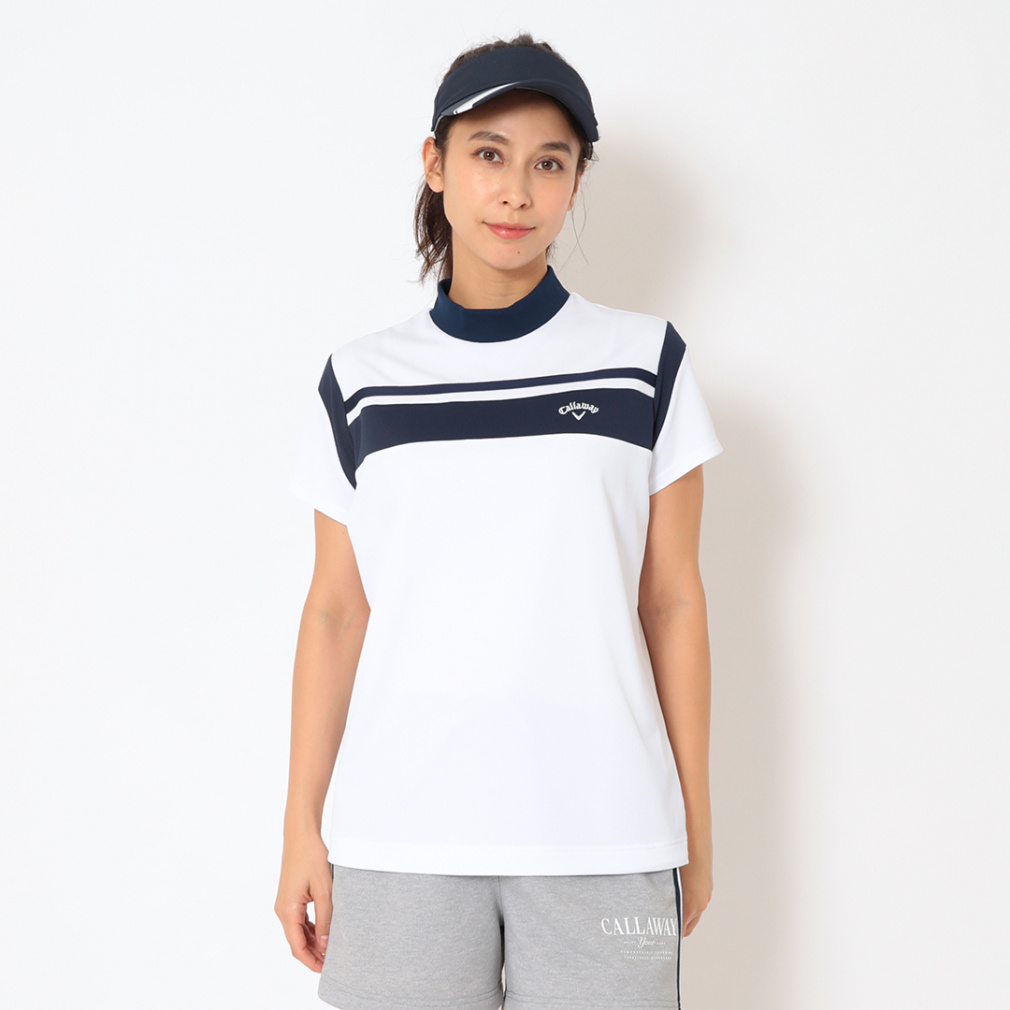 Callaway Women's Golf Apparel Polyester Waffle Short Sleeve Mock Neck Shirt C26134202