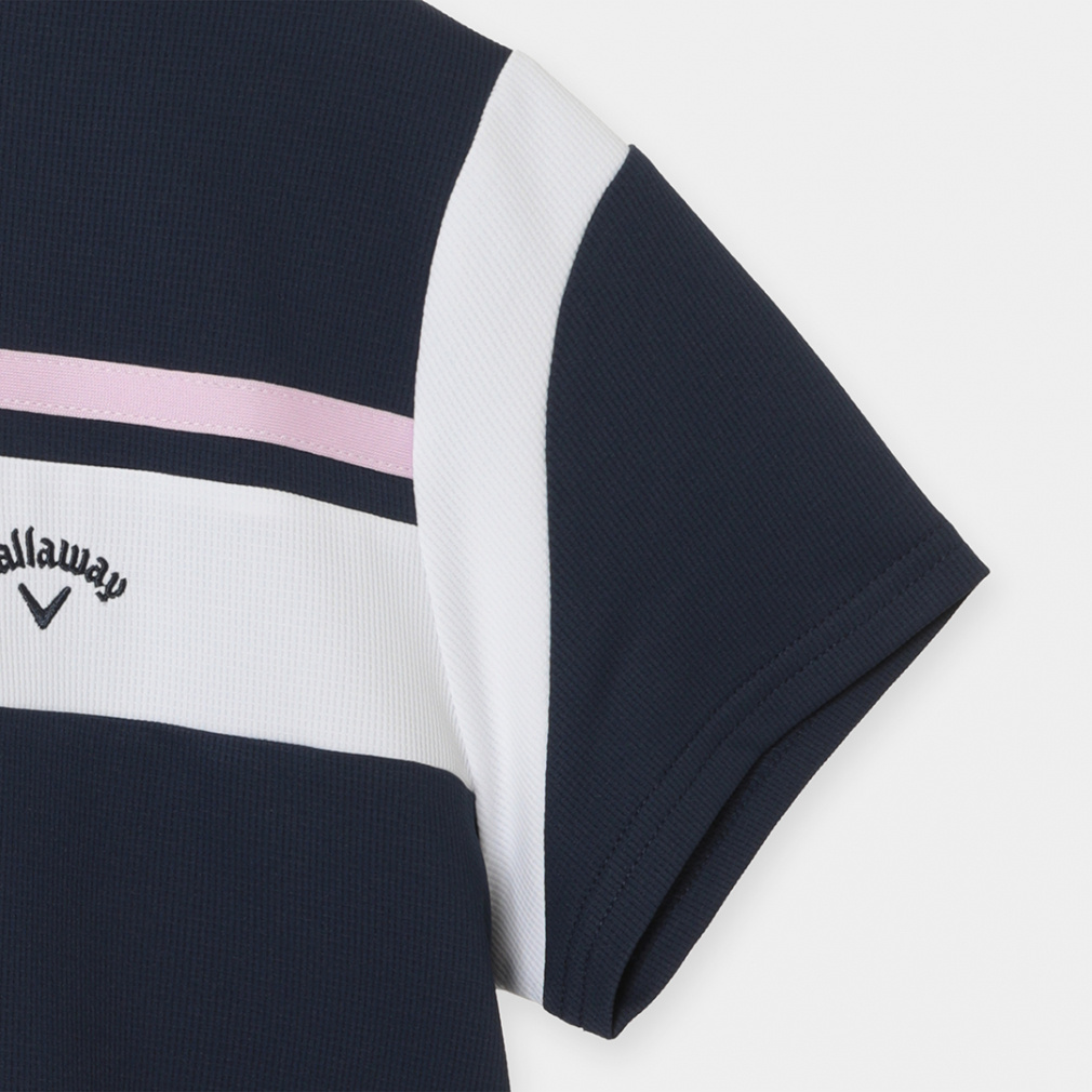 Callaway Women's Golf Apparel Polyester Waffle Short Sleeve Mock Neck Shirt C26134202