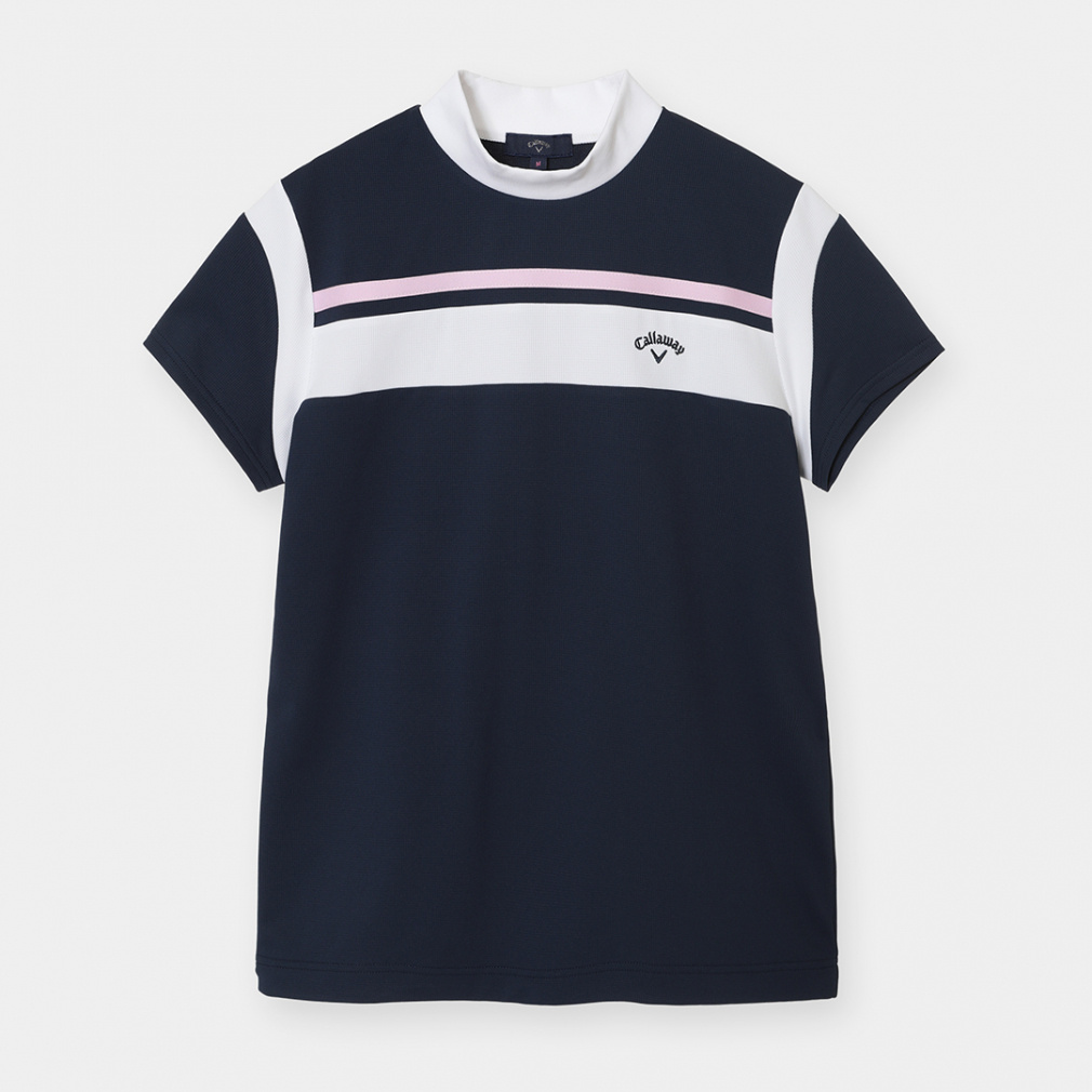 Callaway Women's Golf Apparel Polyester Waffle Short Sleeve Mock Neck Shirt C26134202
